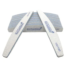 25 pièces/lot lune forme lime à ongles tampon bloc lime a ongle professionel manucure Gel polisseur vernis à ongles ponçage ongles limes outils(China)