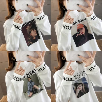 2020 New Style Loose-Fit Versatile Brushed And Thick Long-sleeved T-shirt Women's High Collar Base Shirt Tops 
2020 New Style Loose-Fit Versatile Brushed And Thick Long-sleeved T-shirt Women's High Collar Base Shirt Tops