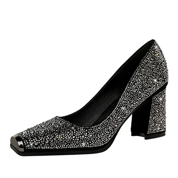 Metal Square Toe Women High Heels Wedding Shoes Bride Bling Rhinestones Pumps Sexy 8cm Heels Ladies Evening Party Shoes Woman
Metal Square Toe Women High Heels Wedding Shoes Bride Bling Rhinestones Pumps Sexy 8cm Heels Ladies Evening Party Shoes Woman