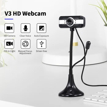 PC Webcam Full HD Web Cam USB Portable Laptop HD Webcam 30fps Camera with Built-in Noise-reduction Microphone Flexible Hose
PC Webcam Full HD Web Cam USB Portable Laptop HD Webcam 30fps Camera with Built-in Noise-reduction Microphone Flexible Hose