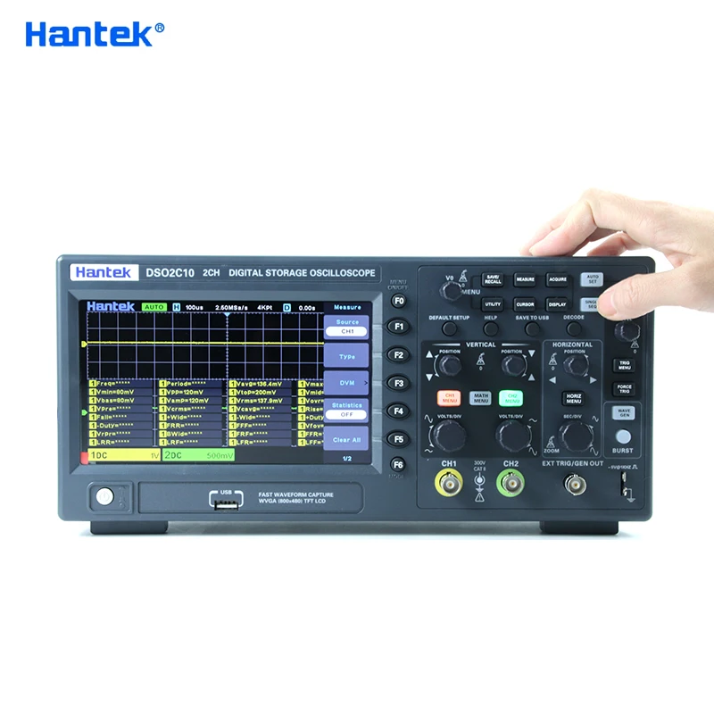 Цифровой осциллограф Hantek DSO2C10 DSO2D10 DSO2D15 2 канала 100 МГц/150 МГц USB-осциллограф 1GSa/s