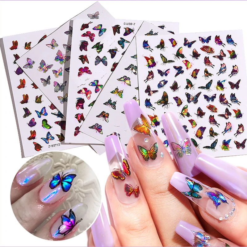 1 Hoja De Pegatinas Adhesivas Para Manicura, Color Láser, Mariposa, Gradiente 3D 3d Nail Stickers Nail Art Sticker Decorations
1 Hoja De Pegatinas Adhesivas Para Manicura, Color Láser, Mariposa, Gradiente 3D 3d Nail Stickers Nail Art Sticker Decorations