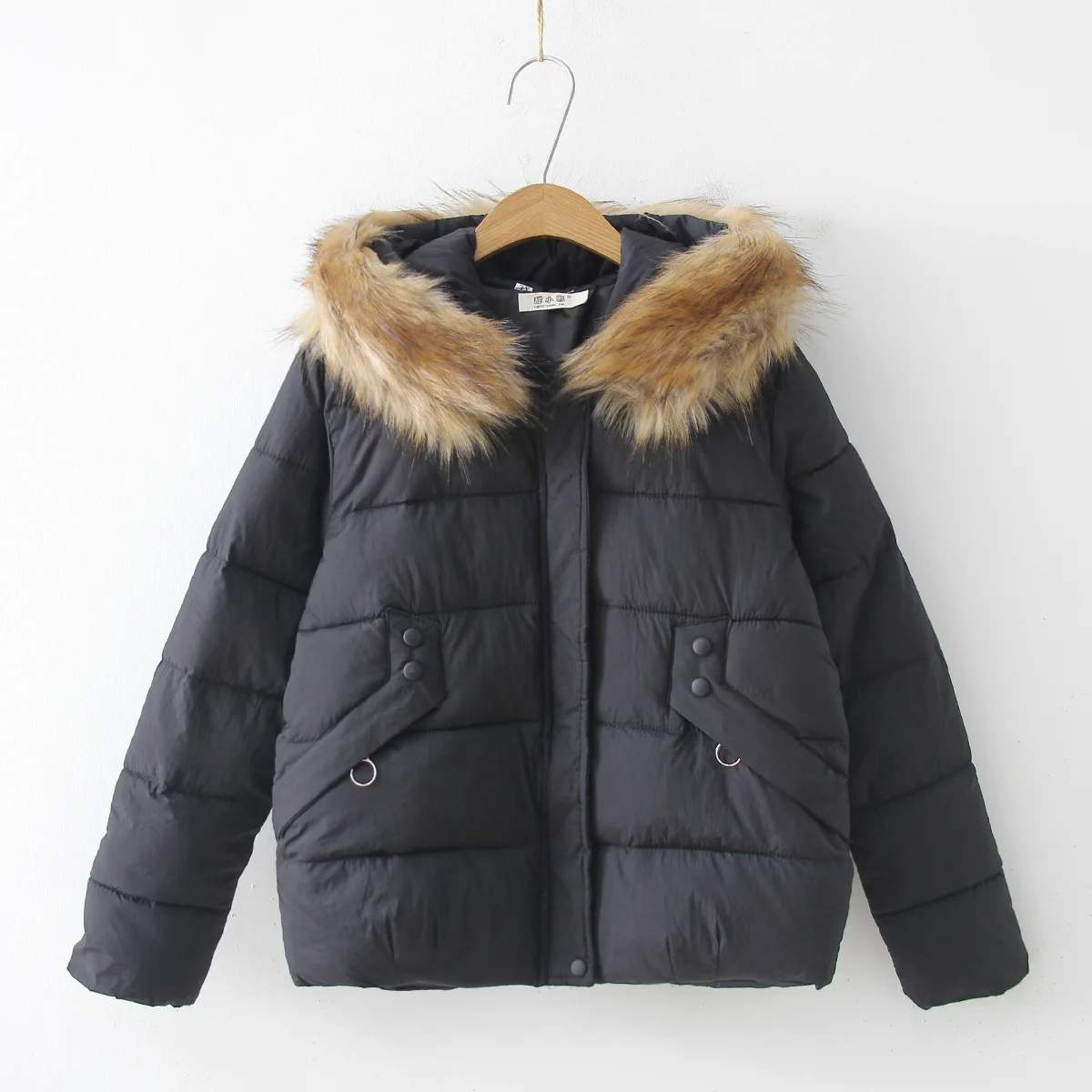 CHIC Cotton Coat Women's Winter Large Fur Collar Short Cotton-padded Clothes New Style Korean-style down Coat Loose-Fit Cotton-p 
CHIC Cotton Coat Women's Winter Large Fur Collar Short Cotton-padded Clothes New Style Korean-style down Coat Loose-Fit Cotton-p