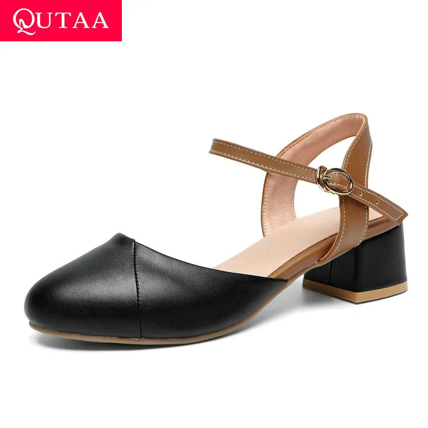 QUTAA 2020 Round Toe Buckle Ladies Pumps PU Leather Summer All Match Sandals Square Heel Concise Women Shoes Big Size 34-43
QUTAA 2020 Round Toe Buckle Ladies Pumps PU Leather Summer All Match Sandals Square Heel Concise Women Shoes Big Size 34-43