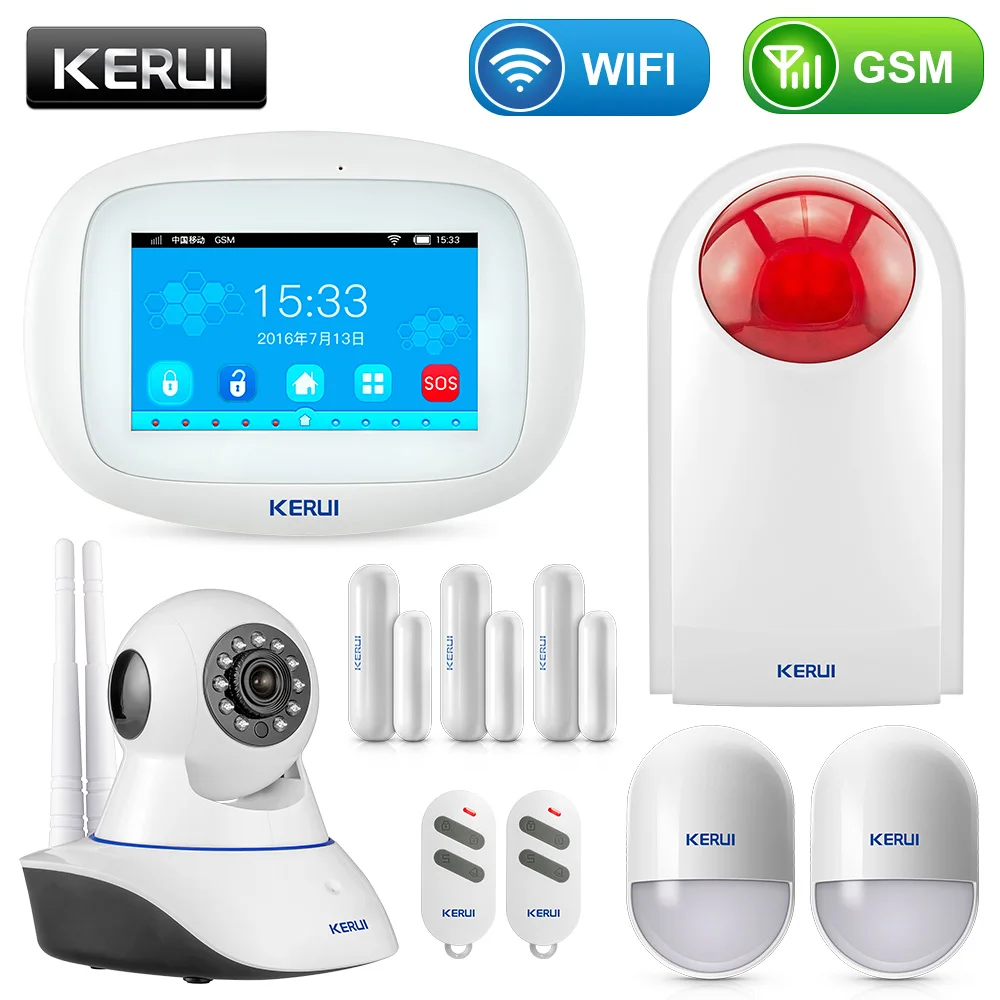 KERUI K7 Touch-screen amazing design 7 Inch TFT Color Display WIFI+ GSM flat table Alarm System kit
KERUI K7 Touch-screen amazing design 7 Inch TFT Color Display WIFI+ GSM flat table Alarm System kit