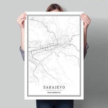 Bosnia-Herzegovina Black White World City Map Poster Nordic Living Room Sarajevo Wall Art Pictures Home Decor Canvas Painting
Bosnia-Herzegovina Black White World City Map Poster Nordic Living Room Sarajevo Wall Art Pictures Home Decor Canvas Painting