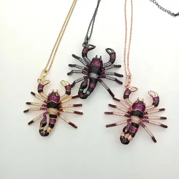 54x57mm golden plated Cz micro scorpion Charm Pendant Chain Necklace 
54x57mm golden plated Cz micro scorpion Charm Pendant Chain Necklace