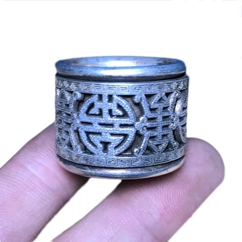 LAOJUNLU Imitation Antique Silver Ring Embossed Double Layer Can Be Rotated Multiple Models, Shou word
LAOJUNLU Imitation Antique Silver Ring Embossed Double Layer Can Be Rotated Multiple Models, Shou word