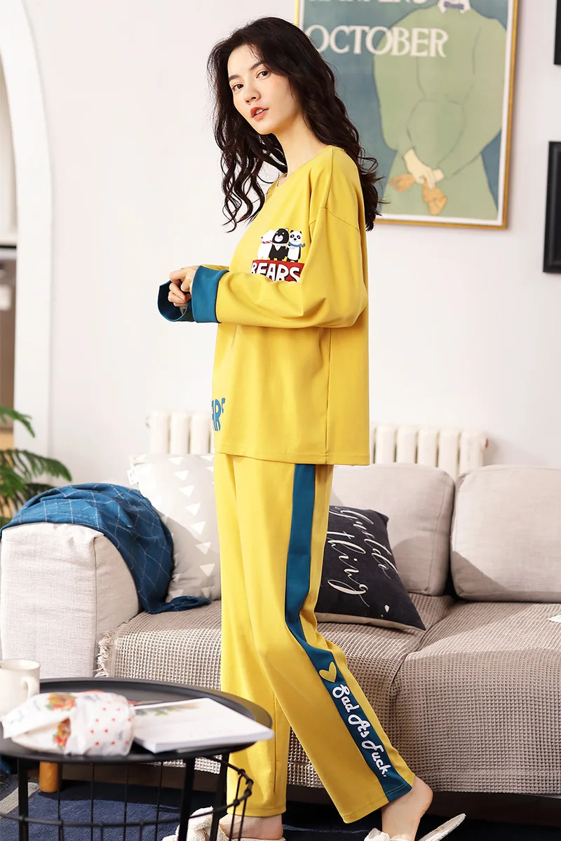 5058 Pajamas Women's Spring And Autumn Pure Cotton Korean-style Piece Tracksuit Sweet Long-sleeve Suit Students Casual Wear
5058 Pajamas Women's Spring And Autumn Pure Cotton Korean-style Piece Tracksuit Sweet Long-sleeve Suit Students Casual Wear