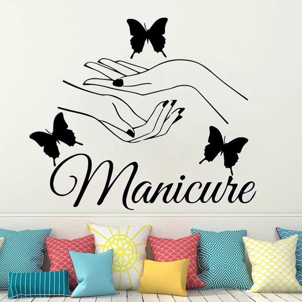 Beauty Nail Salon Wall Stickers Vinyl Manicure Butterfly Hands Room Salon Decoration Poster Decals Girls Bedroom Murals DW20382
Beauty Nail Salon Wall Stickers Vinyl Manicure Butterfly Hands Room Salon Decoration Poster Decals Girls Bedroom Murals DW20382