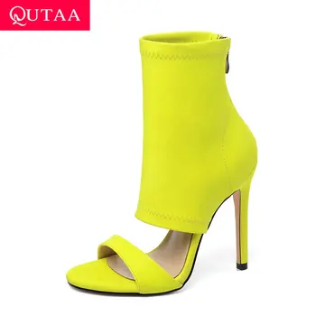 QUTAA 2020 Fluorescence PU Leather Women Shoes Thin High Heel Fashion Sandals Open-toed Zipper Summer Ladies Pumps Size 34-43
QUTAA 2020 Fluorescence PU Leather Women Shoes Thin High Heel Fashion Sandals Open-toed Zipper Summer Ladies Pumps Size 34-43