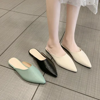 2020 Low Heel Slippers PU Leather Women Fashion Mule Shoes Pointed Toe Slides Patchwork Sandal Ladies Zapatos Mujer
2020 Low Heel Slippers PU Leather Women Fashion Mule Shoes Pointed Toe Slides Patchwork Sandal Ladies Zapatos Mujer