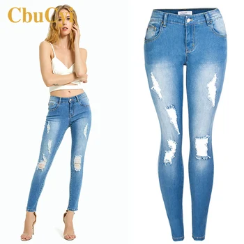 Women Stretch Denim Jeans Pants Plus Size Distressed Skinny Ripped Hole Jeans for Women Low Waist Cotton Spandex Denim Jean Pant
Women Stretch Denim Jeans Pants Plus Size Distressed Skinny Ripped Hole Jeans for Women Low Waist Cotton Spandex Denim Jean Pant