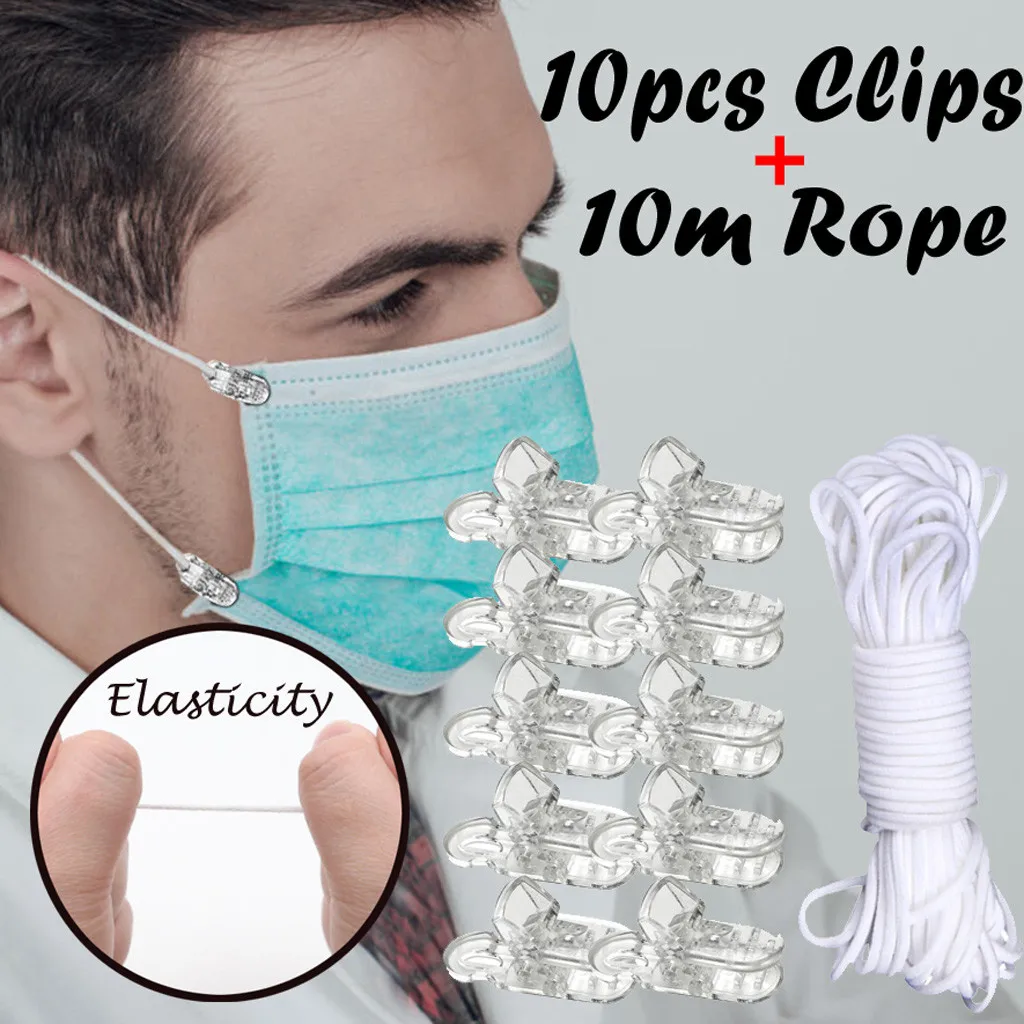 10 Clip 10M Rope Adjustable Durable Firm Plastic Clip Camisole Stabilizer DIY Masks Accessories Elastic Band Masks Rope W5
10 Clip 10M Rope Adjustable Durable Firm Plastic Clip Camisole Stabilizer DIY Masks Accessories Elastic Band Masks Rope W5