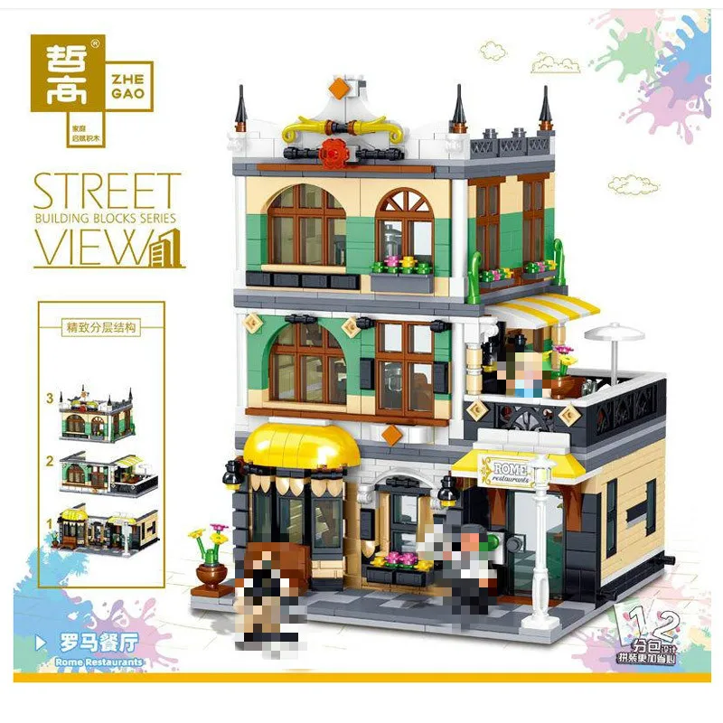 ZHEGAO QL0936 Creator MOC Street View Series Rome Restaurants Building Blocks 1186pcs Bricks Toys Sets Compatible Creator
ZHEGAO QL0936 Creator MOC Street View Series Rome Restaurants Building Blocks 1186pcs Bricks Toys Sets Compatible Creator