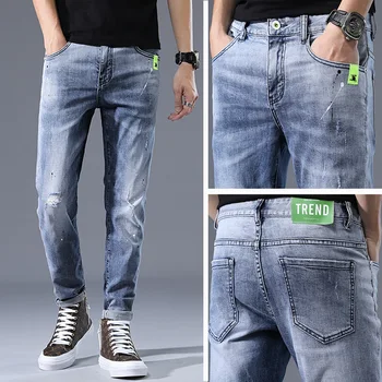 Hong Kong high end summer thin jeans fashion brand all-around slim fit men's casual fashion pants men
Hong Kong high end summer thin jeans fashion brand all-around slim fit men's casual fashion pants men