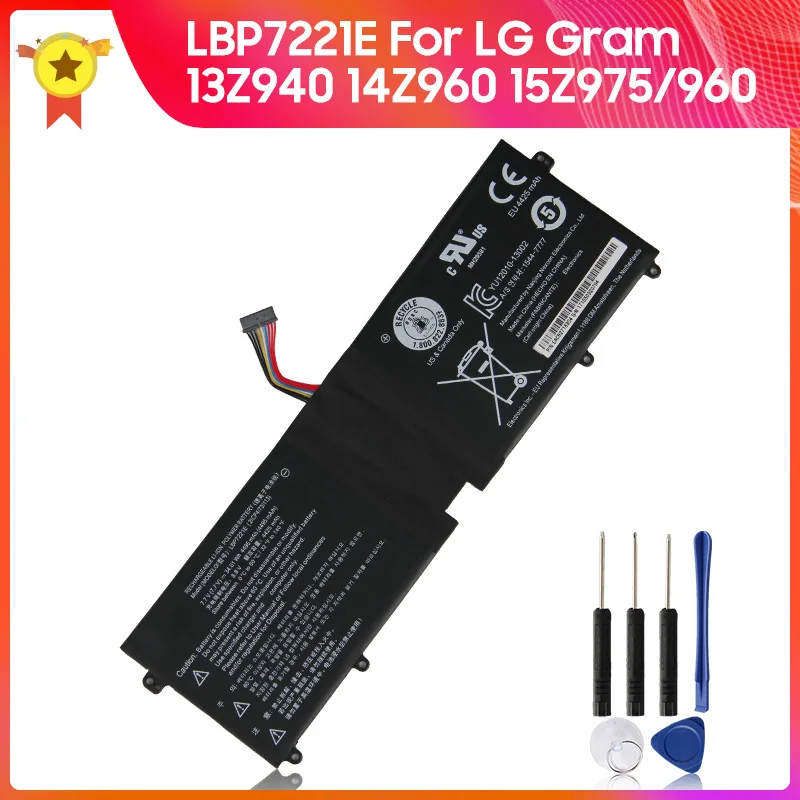 Genuine Replacement Battery LBP7221E LBG722VH For LG Gram 13Z940 14Z960 15Z975/960 Original Battery 4495mAh 7.7V
Genuine Replacement Battery LBP7221E LBG722VH For LG Gram 13Z940 14Z960 15Z975/960 Original Battery 4495mAh 7.7V
