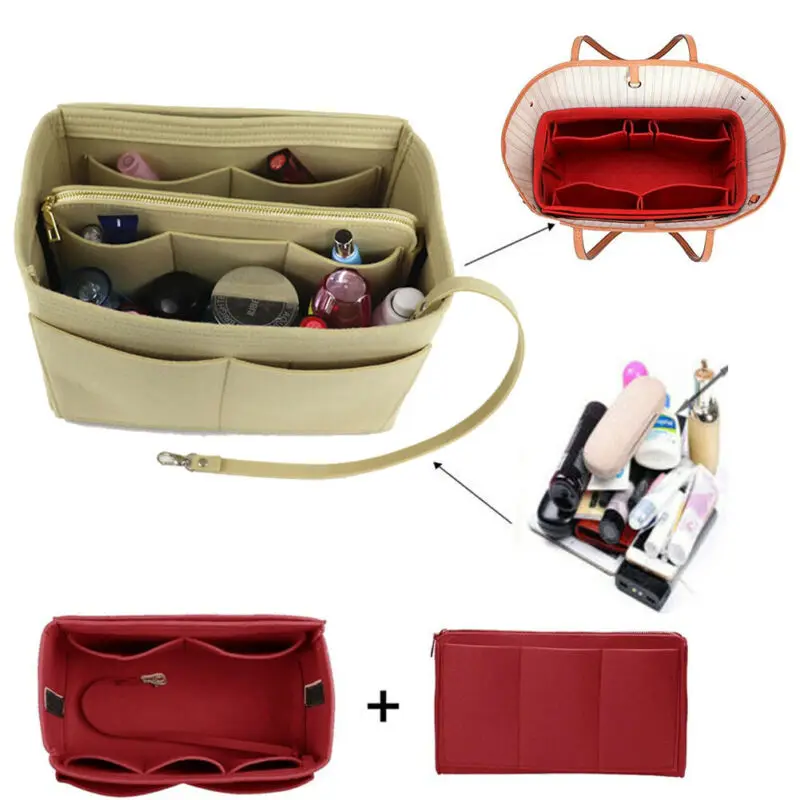 Handbag Organizer Bag Purse Insert Bag Felt Fabric MultiPocket Liner Portable Travel Inner Purse Portable Cosmetic Bags
Handbag Organizer Bag Purse Insert Bag Felt Fabric MultiPocket Liner Portable Travel Inner Purse Portable Cosmetic Bags