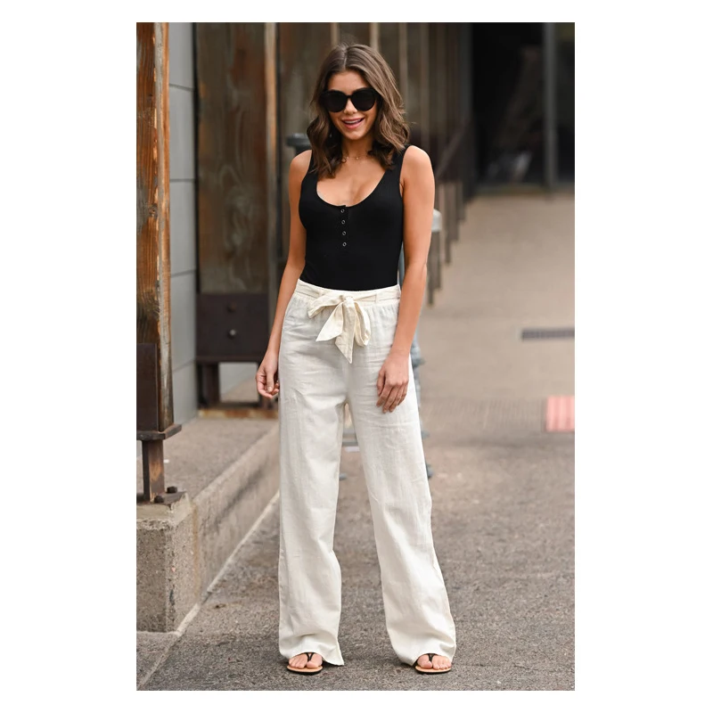 Casual Solid Color Lace Up Straight Leg Women's Wide Leg PantsLoose Trousers ComfortableBow Knot Spring And Autumn White Pants
Casual Solid Color Lace Up Straight Leg Women's Wide Leg PantsLoose Trousers ComfortableBow Knot Spring And Autumn White Pants