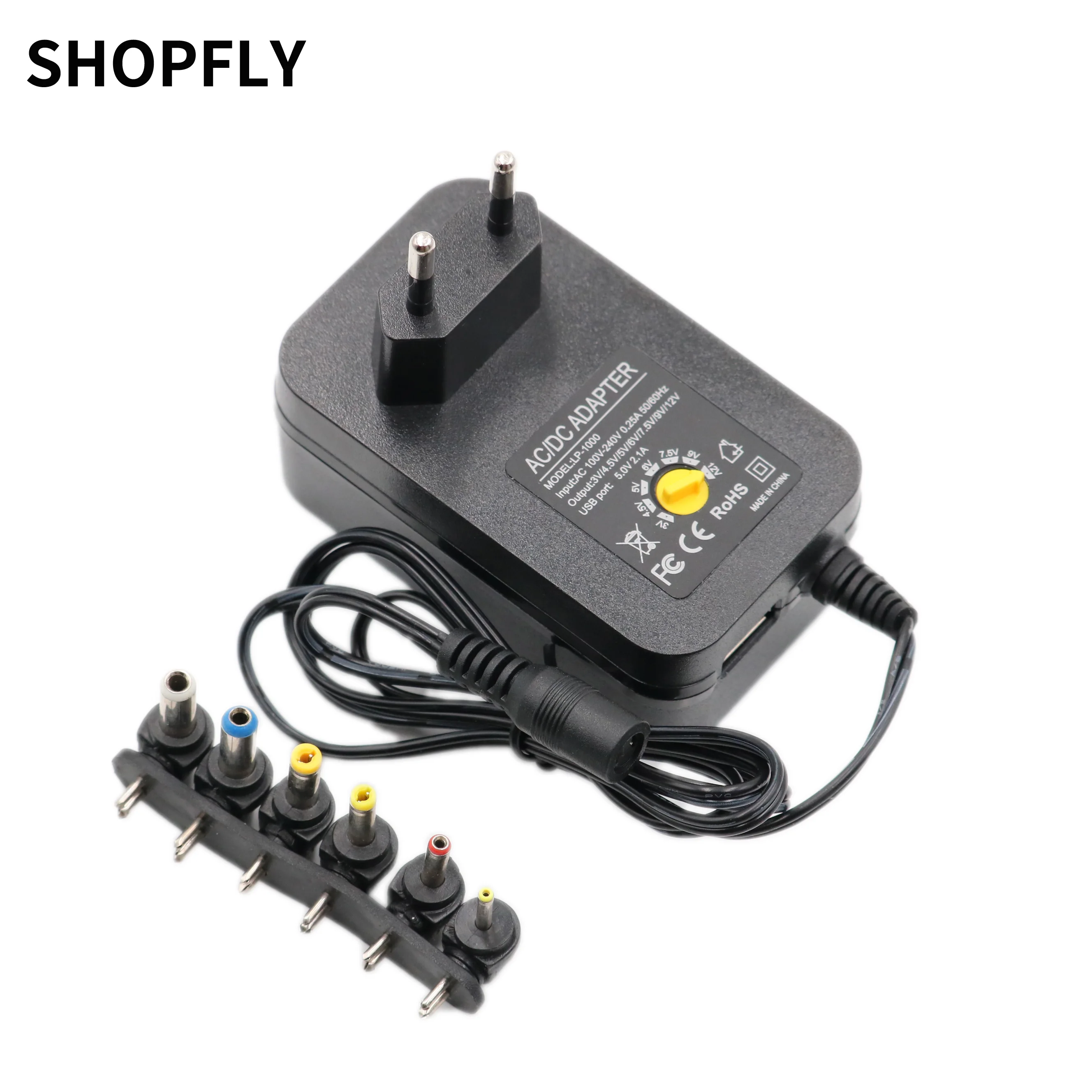30W Universal AC Wall Plug in Power Adapter 3v 4.5v 5v 6v 7.5v 9v 12v 2.5A charger with 6pieces tip Switching power supply
30W Universal AC Wall Plug in Power Adapter 3v 4.5v 5v 6v 7.5v 9v 12v 2.5A charger with 6pieces tip Switching power supply