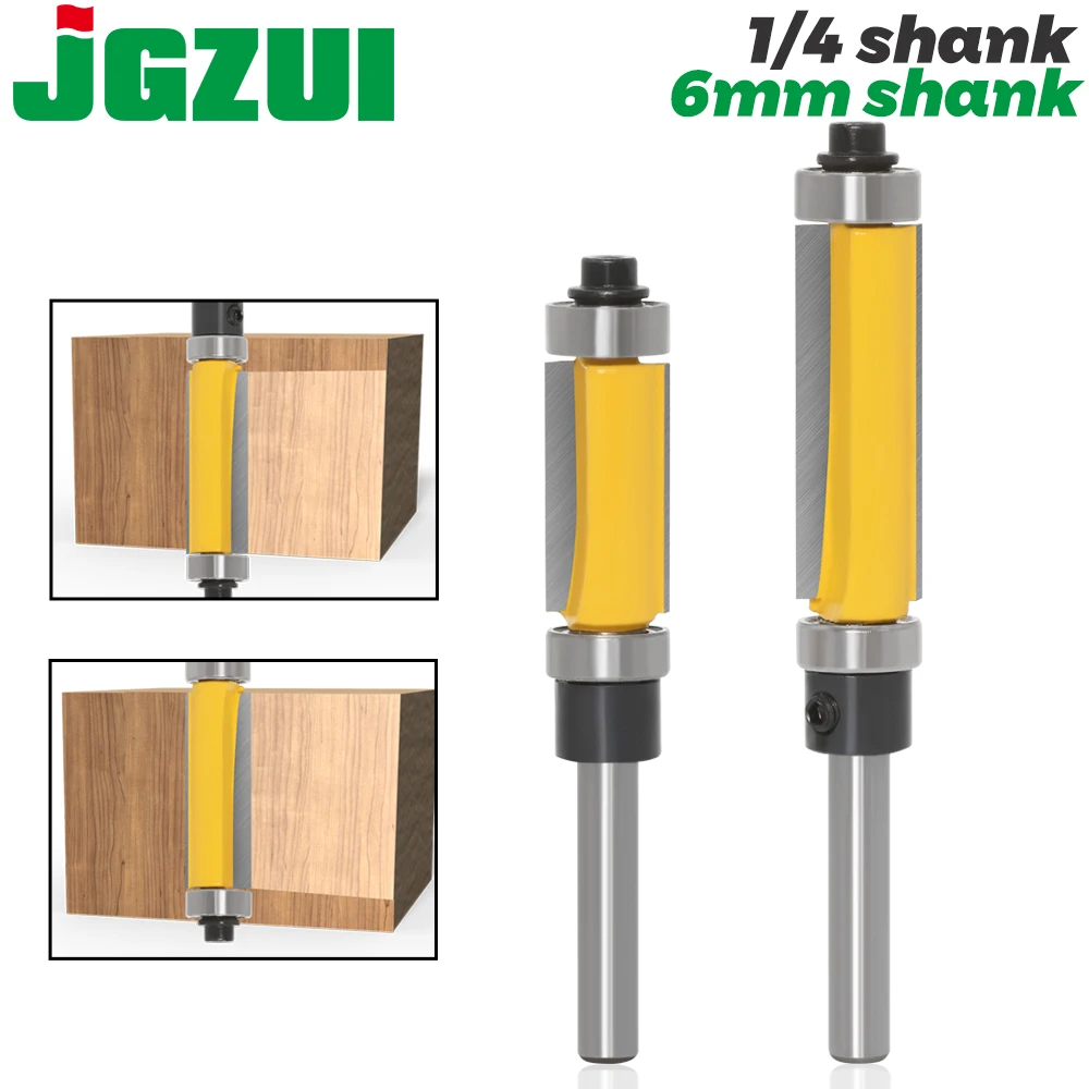 6mm 1/4" Shank Template/Trim Router Bit, with 2" Long Routing Cutters. Features: top & bottom ball bearings Woodworking Tool
6mm 1/4" Shank Template/Trim Router Bit, with 2" Long Routing Cutters. Features: top & bottom ball bearings Woodworking Tool
