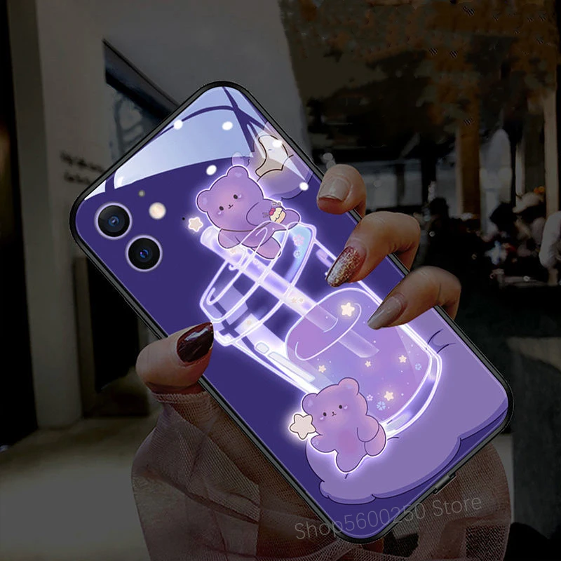 3D Purple Bear Bubble Boba Tea Case For iPhone 12 Mini 11 Pro XS Max XR 7 8 Plus Call LED Glow Soft TPU Back Cover
3D Purple Bear Bubble Boba Tea Case For iPhone 12 Mini 11 Pro XS Max XR 7 8 Plus Call LED Glow Soft TPU Back Cover