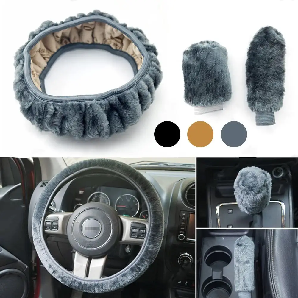 3PCS/Set Autumn Winter Universal Soft Plush Steering Wheel Cover and Car Gear Cover and Hand Brake Cover Car Interior Accessorie
3PCS/Set Autumn Winter Universal Soft Plush Steering Wheel Cover and Car Gear Cover and Hand Brake Cover Car Interior Accessorie