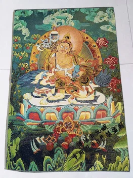 Tangka Embroidery of Nepalese Goddess of Wealth, Silk Embroidery, Treasure King of Heaven
Tangka Embroidery of Nepalese Goddess of Wealth, Silk Embroidery, Treasure King of Heaven