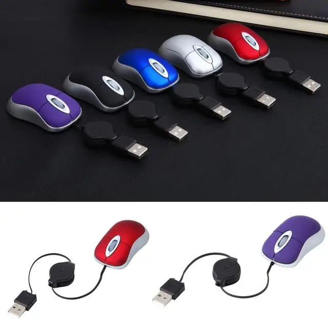 Souris d'ordinateur télescopique créative pour filles mignonnes, 3 prédire, 80% ug I, ordinateur portable, USB, câble rétractable, optique, mini souris filaire, 1600 de réduction, nouveau 1