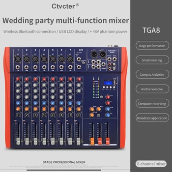 TGA8 Multifunction mixer wireless Bluetooth connection / USB LCD / 48V phantom power supply
TGA8 Multifunction mixer wireless Bluetooth connection / USB LCD / 48V phantom power supply
