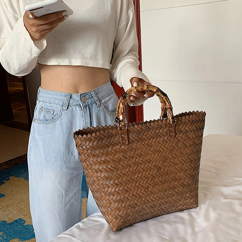 Gusure Open-Top Straw Handbag - Hollow Weave Summer Essential 11 Ha3263d89dd484c888df583a8a80c9737G