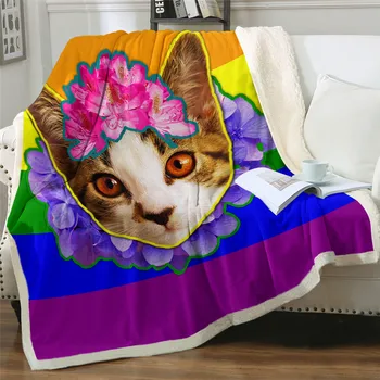 2020 Fashion Cat Soft Fluffy Blanket Rainbow Pink Blanket Peace and Love Plush Bedspread Pet Animal Blanket
2020 Fashion Cat Soft Fluffy Blanket Rainbow Pink Blanket Peace and Love Plush Bedspread Pet Animal Blanket
