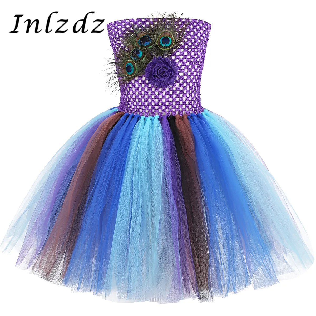 Kids Girls Christmas Carnival Halloween Cosplay Costume Peacock Feather Princess Costume Mesh Tutu Dress for Birthday Party
Kids Girls Christmas Carnival Halloween Cosplay Costume Peacock Feather Princess Costume Mesh Tutu Dress for Birthday Party