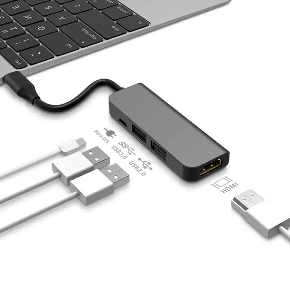 4 in 1 USB C HUB Type C to 4K HDMI Hub USB 3.0 USB2.0 Adapter Charging Port for MacBook Pro Samsung Galaxy S8 Huawei P20 Pro
4 in 1 USB C HUB Type C to 4K HDMI Hub USB 3.0 USB2.0 Adapter Charging Port for MacBook Pro Samsung Galaxy S8 Huawei P20 Pro