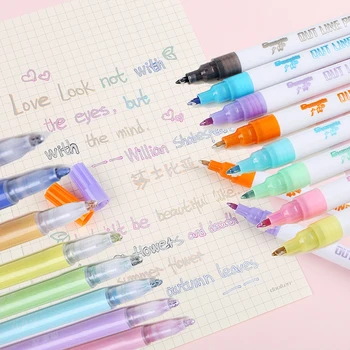 2Styles 8 Colors Double Line Highlighter Marker Pen Gift Card Outline Pen Writing Drawing Two Line Pen Creative Painting
2Styles 8 Colors Double Line Highlighter Marker Pen Gift Card Outline Pen Writing Drawing Two Line Pen Creative Painting