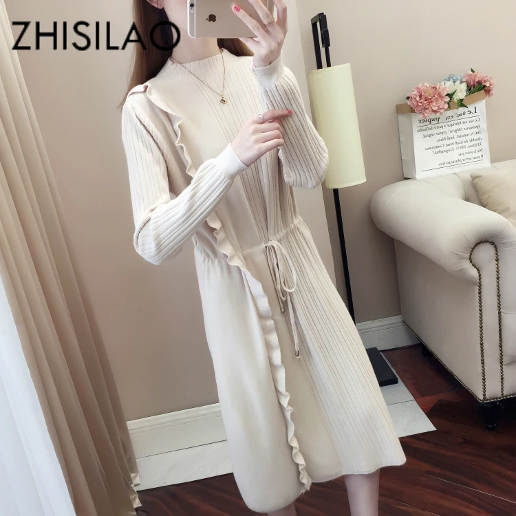 Knitted Sweater Dress Women Autumn Winter 2019 Elegant Party Pullover Sweater Dress Mujer Plus Size Loose Sweater with Sashes
Knitted Sweater Dress Women Autumn Winter 2019 Elegant Party Pullover Sweater Dress Mujer Plus Size Loose Sweater with Sashes