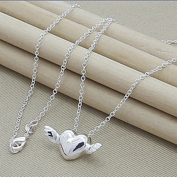 Hot Sale 925 Silver Necklace Pendant Cute Angel Wings Heart Woman Necklace Fashion Jewelry Wholesale
Hot Sale 925 Silver Necklace Pendant Cute Angel Wings Heart Woman Necklace Fashion Jewelry Wholesale