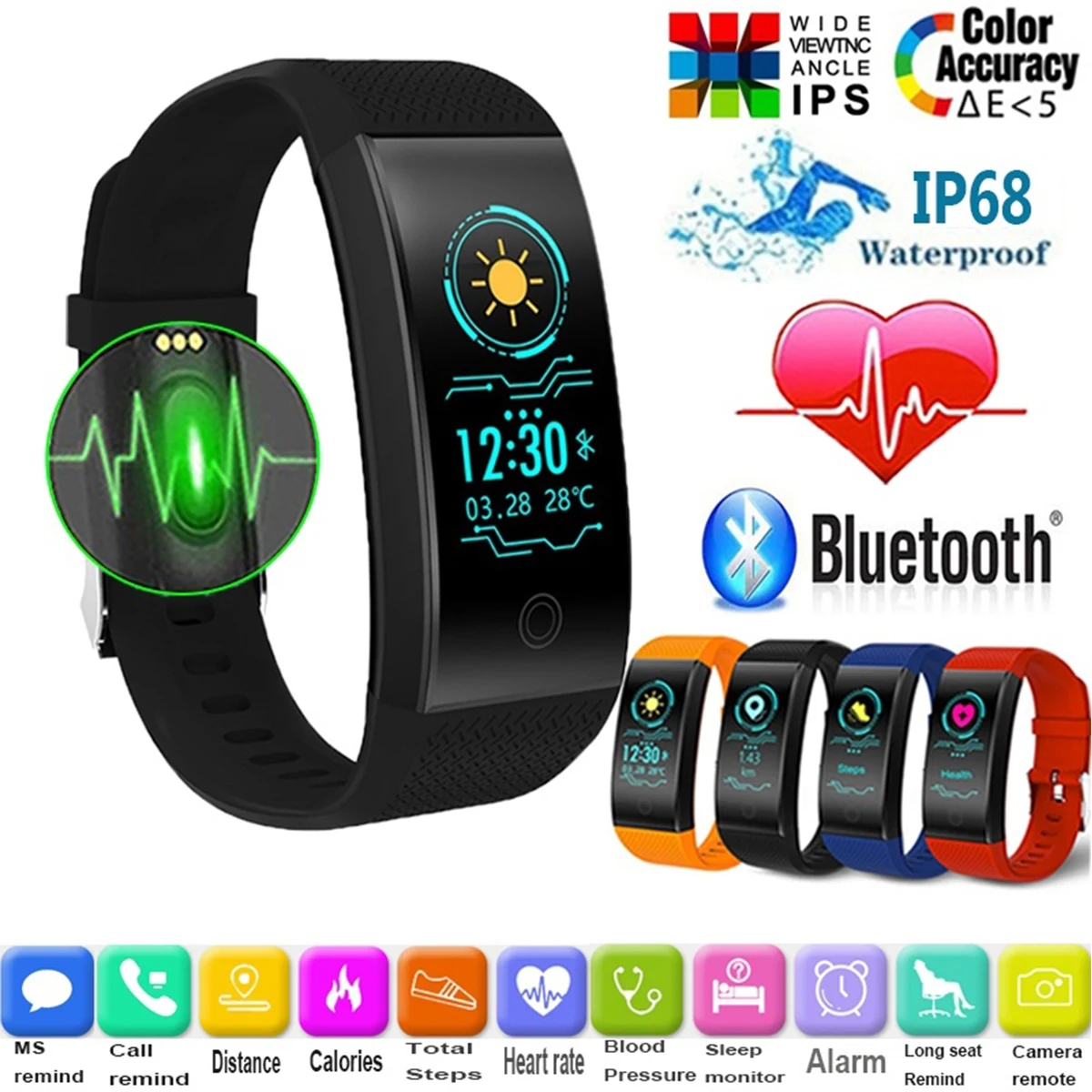 115 Plus Sports Smart Watch Men Wristband Heart Rate Monitor Smart Fitness Tracker Watch Women health watch APP for iOS Android
115 Plus Sports Smart Watch Men Wristband Heart Rate Monitor Smart Fitness Tracker Watch Women health watch APP for iOS Android