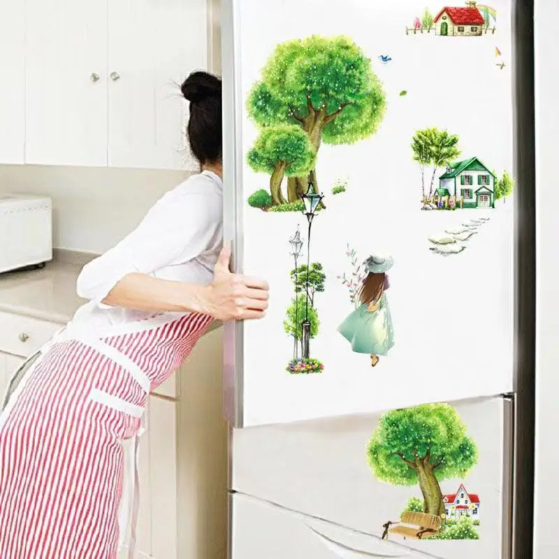 pastoral village green scenery tree wall stickers living room backdrop fridge stickers home decor papel de parede infantil
pastoral village green scenery tree wall stickers living room backdrop fridge stickers home decor papel de parede infantil