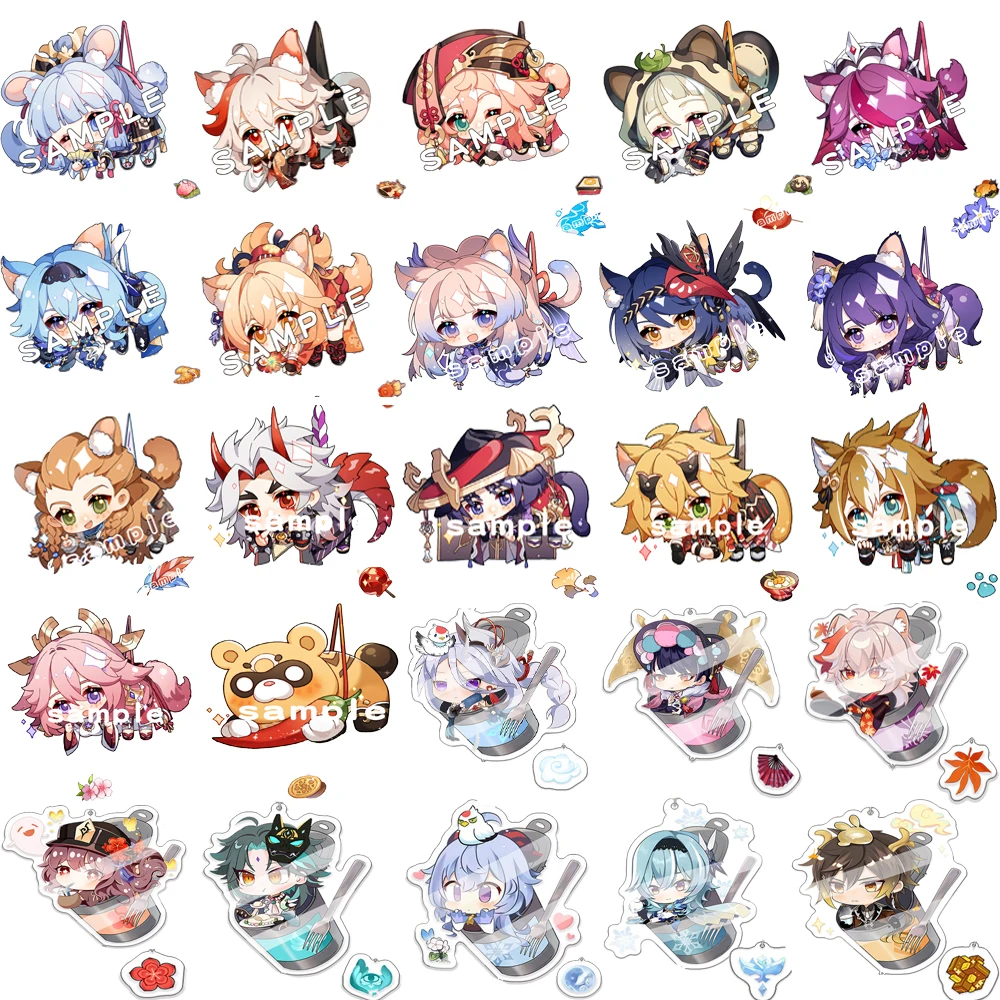 25 шт./лот Genshin Impact Raiden Shogun tataglia Morax брелок Hutao Zhongli фигурка акриловая подвеска брелок для ключей оптовая продажа 
25 шт./лот Genshin Impact Raiden Shogun tataglia Morax брелок Hutao Zhongli фигурка акриловая подвеска брелок для ключей оптовая продажа