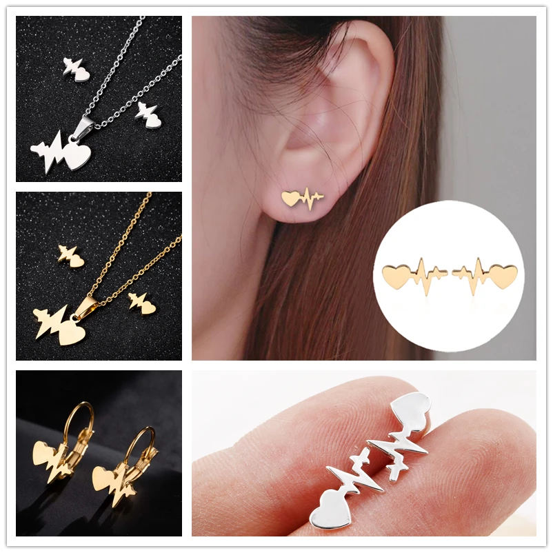 Oly2u Stainless Steel Punk Medical ECG Heartbeat Stud Earrings for Nurse Doctor Daily Wear Jewelry Gift Bijoux Femme
Oly2u Stainless Steel Punk Medical ECG Heartbeat Stud Earrings for Nurse Doctor Daily Wear Jewelry Gift Bijoux Femme