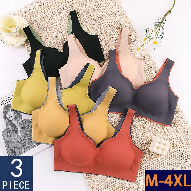 3pcs Latex Plus Size Push Up Bralette Seamless Bras For Women Brassiere Bra Vest Gathers Shock-Proof Pad
3pcs Latex Plus Size Push Up Bralette Seamless Bras For Women Brassiere Bra Vest Gathers Shock-Proof Pad