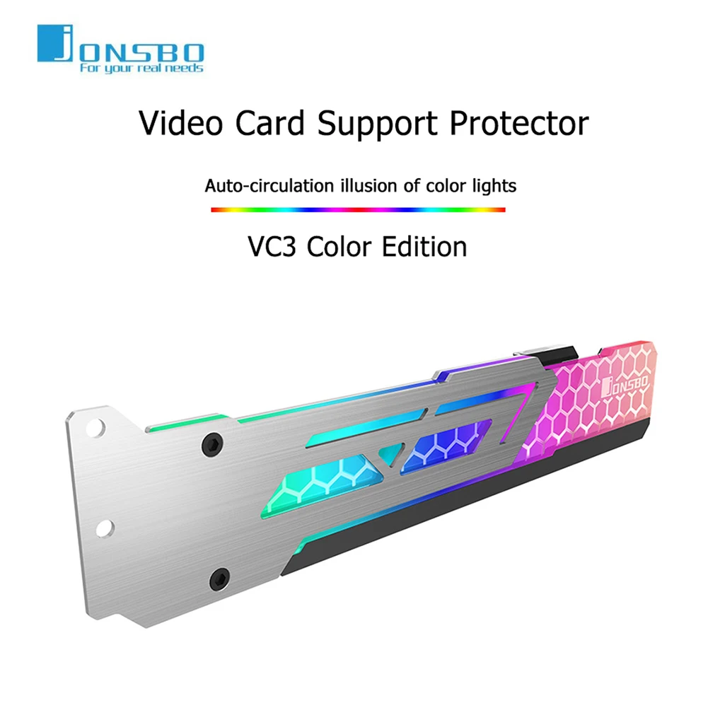 Jonsbo V3 3 Pin DC12V RGB Graphics Card Support Frame Colorful Automatic LED Change Universal Video Card Holder Bracket Newst
Jonsbo V3 3 Pin DC12V RGB Graphics Card Support Frame Colorful Automatic LED Change Universal Video Card Holder Bracket Newst