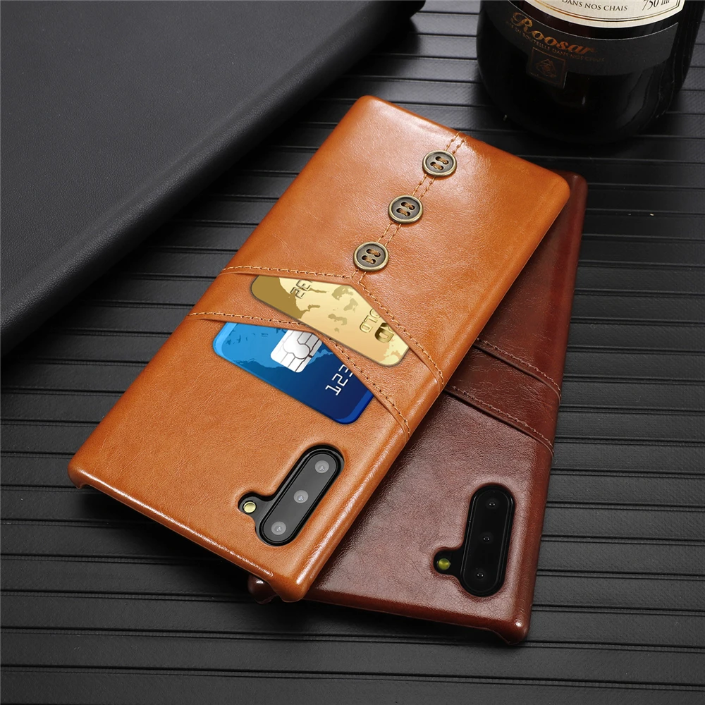 Retro Button with Card Pocket Phone Case for Samsug Galaxy Note 10 Luxury Leather Cover for Samsung Note 10 Plus Business Style
Retro Button with Card Pocket Phone Case for Samsug Galaxy Note 10 Luxury Leather Cover for Samsung Note 10 Plus Business Style