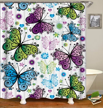 Waterproof Shower Curtain Polyester Butterfly Pattern Printed Shower Curtains Bathroom Colorful Multi-size Printed Shower Curtai
Waterproof Shower Curtain Polyester Butterfly Pattern Printed Shower Curtains Bathroom Colorful Multi-size Printed Shower Curtai