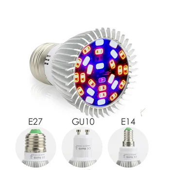 

Full Spectrum 8W 10W E27 E14 GU10 18 28 Led Grow Light Red Blue UV IR Led Growing Lamp for Hydroponics Flowers Plants Vegetables