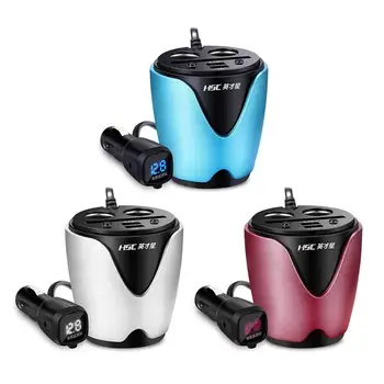 12-24V 2.1/1A output 2 USB Car Charger Voltage Current Display Quick Charger Car Cup Holder Car Cigarette Lighter Socket Adapter
12-24V 2.1/1A output 2 USB Car Charger Voltage Current Display Quick Charger Car Cup Holder Car Cigarette Lighter Socket Adapter