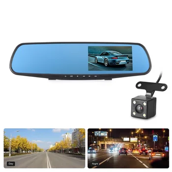Driving Recorder 4.3 Inch Rear View Mirror Dual Lens Reversing Image With 4 Led Rear Pull Camera 1080p HD Night Vision
Driving Recorder 4.3 Inch Rear View Mirror Dual Lens Reversing Image With 4 Led Rear Pull Camera 1080p HD Night Vision