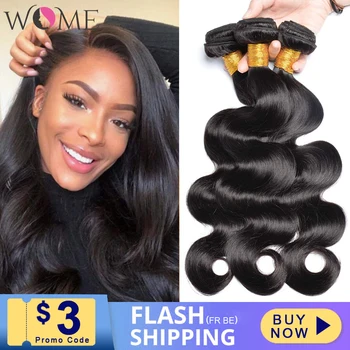 WOME Malaysia Human Hair Bundles Body Wave Bundles 1/3/4 pcs/lot 16-22 Inches Natural Color Non-remy Hair Weave Extensions
WOME Malaysia Human Hair Bundles Body Wave Bundles 1/3/4 pcs/lot 16-22 Inches Natural Color Non-remy Hair Weave Extensions