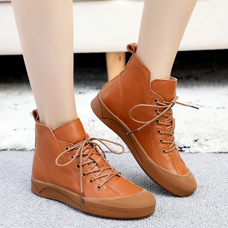 Women Leather Martin Boots Black Flat Heels Winter Shoes Women Handmade Genuine Leather Women Ankle Boots Lace Up 2019 Sneaker
Women Leather Martin Boots Black Flat Heels Winter Shoes Women Handmade Genuine Leather Women Ankle Boots Lace Up 2019 Sneaker